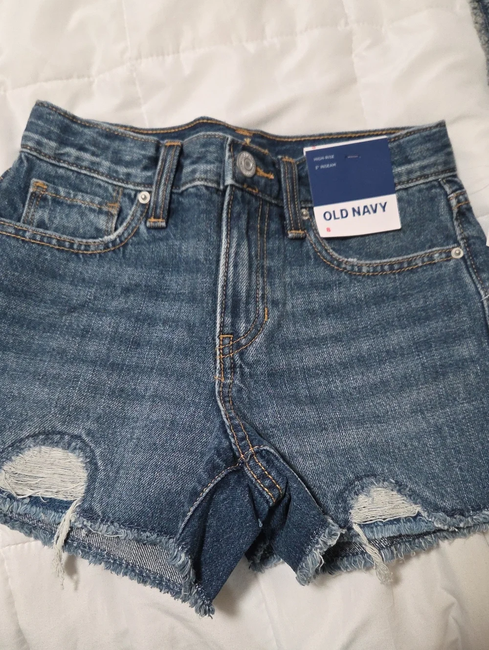 Old Navy Women's Distressed Denim Shorts - Medium Blue